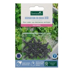 Sale BOTANIC® 10 croix cannelées pour tuyau Ø 4/6 mm - Arrosage goutte à goutte