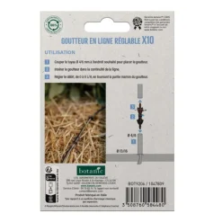 BOTANIC® 10 goutteurs en ligne réglables pour tuyau Ø 4/6 mm - Arrosage goutte à goutte