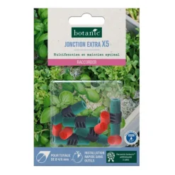 Clearance BOTANIC® 5 jonctions extra + 5 bouchons extra Ø 6 mm - Arrosage goutte à goutte
