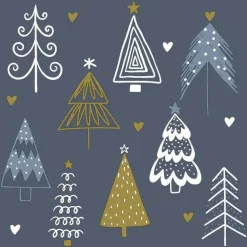 Discount PAPER DESIGN 20 serviettes 3 plis Fun trees Blue - 33 x 33 cm