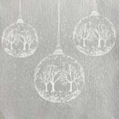 New 20 serviettes boule à neige argent – 25 x 25 cm