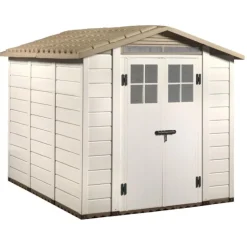 HABRITA Abri de jardin en résine beige Foresta Evo - 230 x 262 x 220 cm