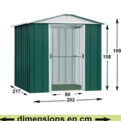 Outlet TRIGANO Abri de jardin métal sans plancher coloris vert sapin Yardmaster - 4,4 m²