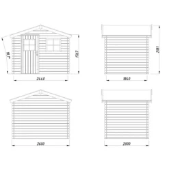 New WHITE WOOD Abri de jardin naturel Rimini - 4.3 m² / 19 mm