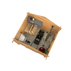 New WHITE WOOD Abri de jardin naturel Pablo - 2.9 m² / 19 mm