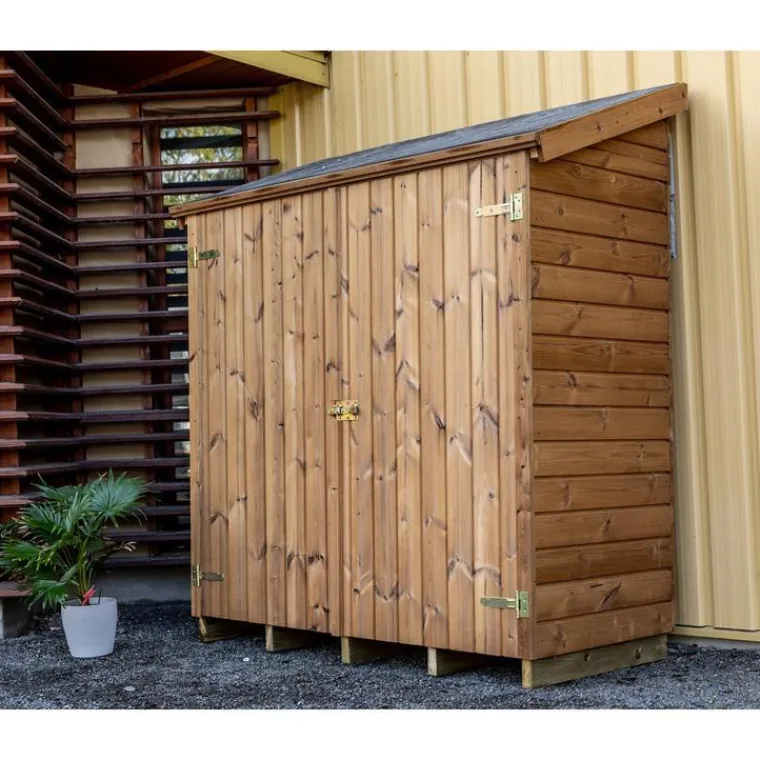 Clearance HABRITA Abri range-tout bois massif THE 175 x 72 x 174 cm livré