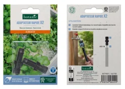 Outlet BOTANIC® Adaptateurs rapides x 2 pour tuyau Ø 13/16 mm - Arrosage goutte à goutte
