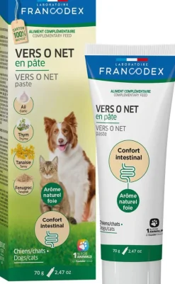Discount FRANCODEX Aliment complémentaire pour chien et chat en pâte Vers O Net - tube de 70 g