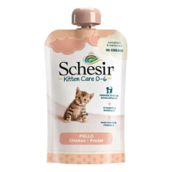 SCHESIR Aliment humide pour chaton poulet en crème Kitten Care - 150 g