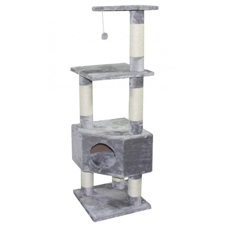 Online EBI Arbre à chat avec panier et griffoir coloris gris Eco Loonaa classic - 135 cm