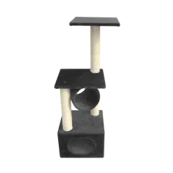 New EUROPET Arbre à chat avec panier et griffoir coloris noir Rodo - 110 cm