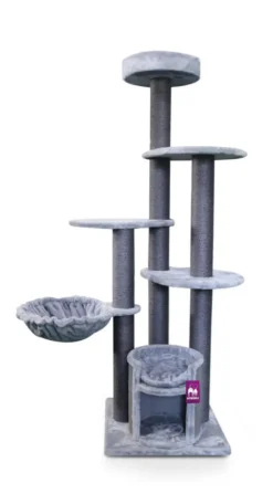 New PETREBELS Arbre à chat coloris gris Cottage 191 – 60 x 60 x 191 cm