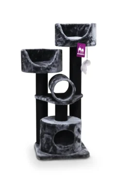 Hot PETREBELS Arbre à chat coloris noir Victoria 125 – 48 x 48 x 125 cm