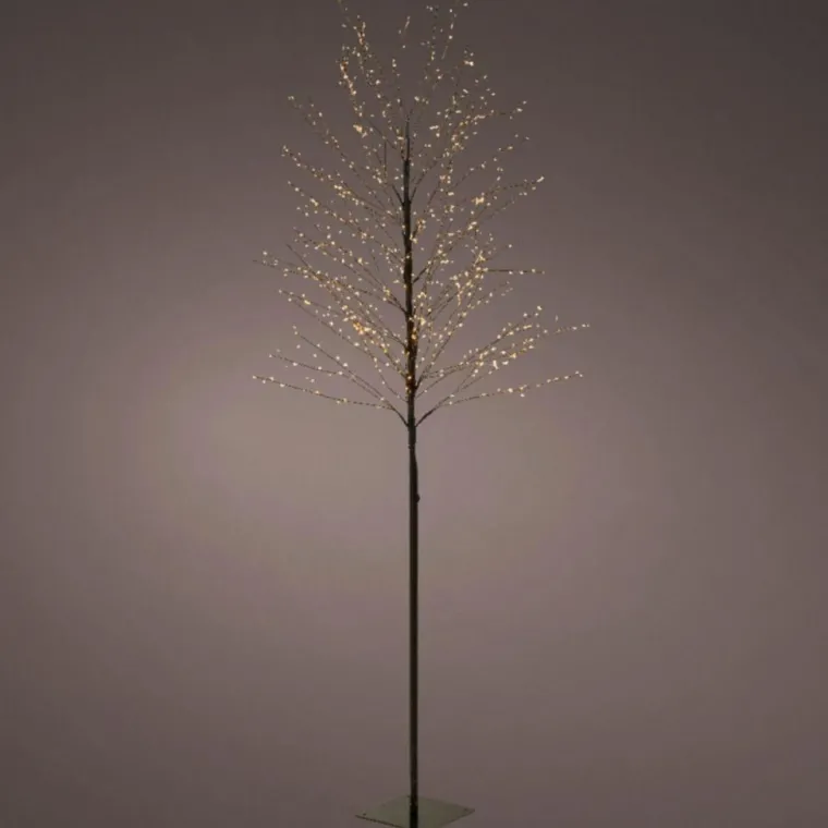 Clearance KAEMINGK Arbre de Noël lumineux coloris noir micro LED blanc orangé fixe extérieur – H 1,50 m