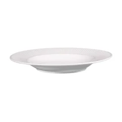 Discount BASTIDE Assiette creuse en porcelaine blanche et contours striés Lina - Ø 22,5 cm
