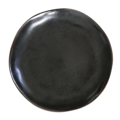 Outlet AMEFA Assiette plate en grès réactif gris anthracite Médard de Noblat collection Vertigo Volcan - Ø 27 cm
