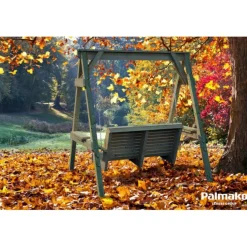 Clearance PALMAKO Balancelle Sigrid en bois traité autoclave - 193 x 161 cm