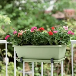 Best ELHO Balconnière en polypropylène vert pistache Barcelona - 39,5 x 19 x 16 cm