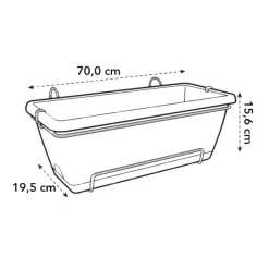 New ELHO Balconnière en polypropylène vert pistache Barcelona - 69,8 x 19 x 16 cm