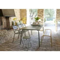 Outlet FERMOB Banc coloris jaune en acier Monceau - 160 x 77 x 45 cm