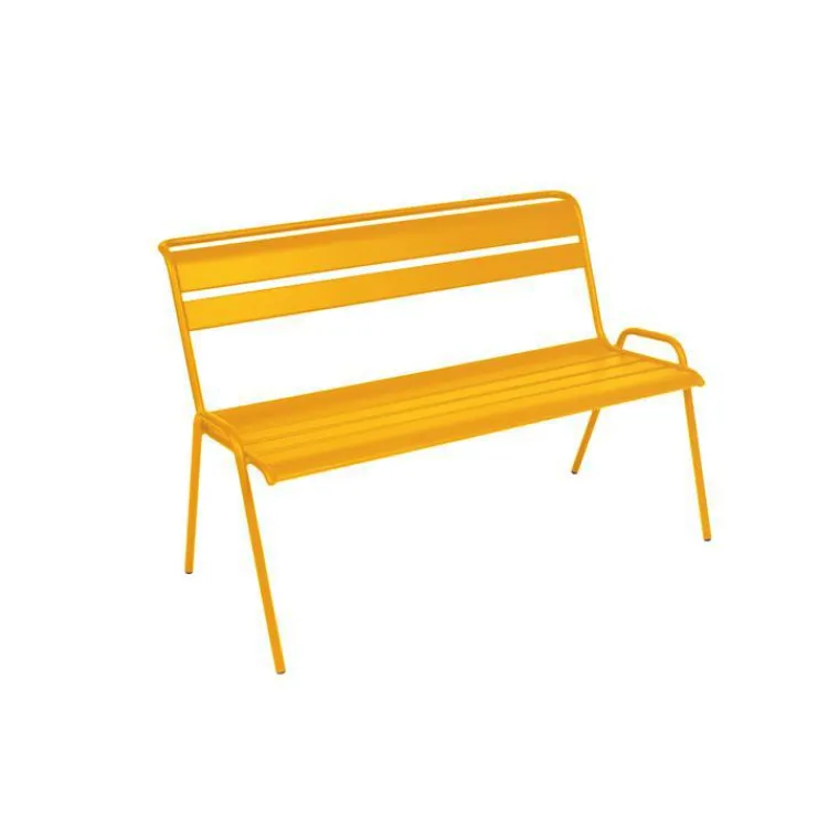 Sale FERMOB Banc coloris jaune en acier Monceau - 116 x 60 x 85 cm