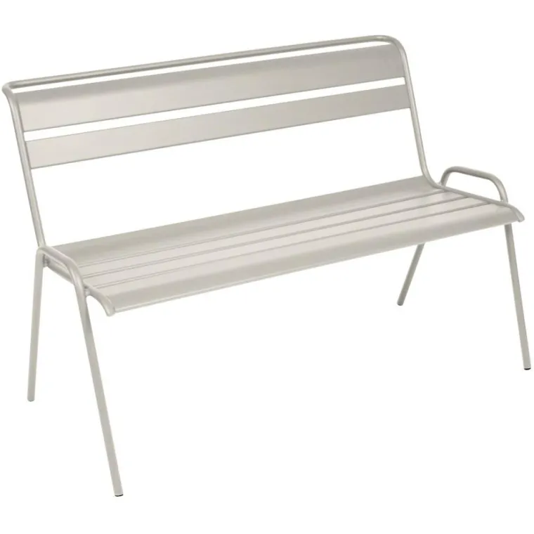 Discount FERMOB Banc Monceau coloris gris en acier - 116 x 60 cm