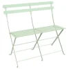 Outlet FERMOB Banquette bistro 2 places coloris vert en acier - 88 x 29 cm