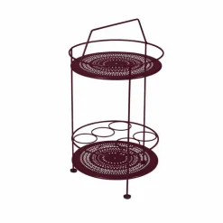 Best FERMOB Bar portatif plateau perforé coloris rouge en acier - Ø 40 cm