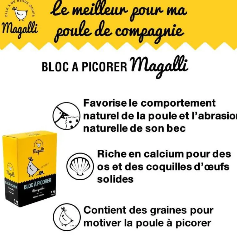 Best MAGALLI Bloc à picorer jaune en format de 1 kg