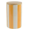 Sale KAEMINGK Bocal de conservation en porcelaine blanc et jaune rayé - Ø 10 x H 15,5 cm