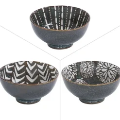 Outlet Bol en porcelaine coloris marron Penjab – Ø 15 cm (produit vendu à l'unité, livré aléatoirement parmi trois modèles)