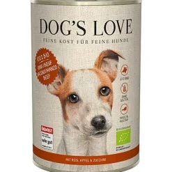 Hot DOG'S LOVE Boîte bio au bœuf pour chien, 400 g