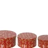 Online KAEMINGK Boîte ronde en métal rouge à motif décorations de Noël petit modèle - Ø 13,5 x H 7 cm