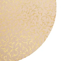 Sale Boîte ronde en papier métallisé or à motif - 20 x 10 cm