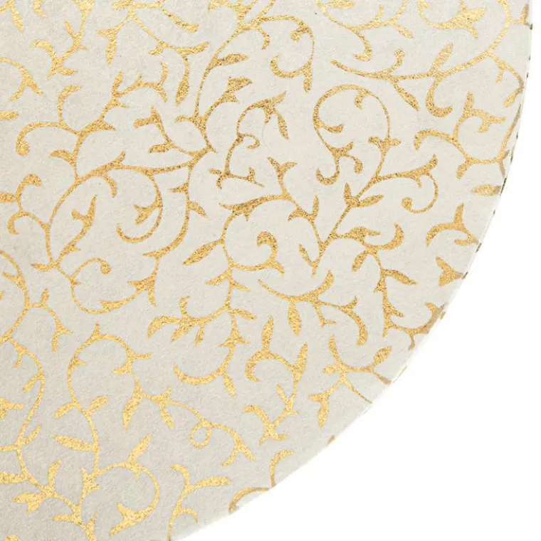 Hot Boîte ronde en papier métallisé argent à motif - 23 x 11 cm