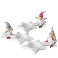 New BOLTZE Bougeoir Fiete coloris gris en résine - 15 x 9,5 x 7 cm