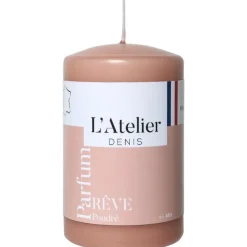 Online L'ATELIER DENIS Bougie cylindrique taille S rose parfum rêve poudré L’Atelier de Denis - Ø 6,8 x H 11 cm
