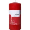 Discount L'ATELIER DENIS Bougie cylindrique taille L rouge L’Atelier de Denis - Ø 6,8 x H 14,5 cm