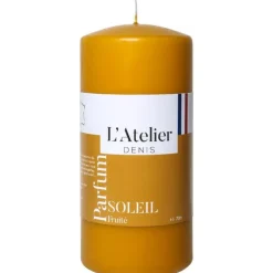 Clearance L'ATELIER DENIS Bougie cylindrique taille L ocre parfum soleil fruité L’Atelier de Denis - Ø 6,8 x H 14.5 cm