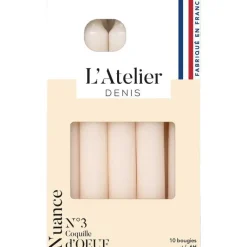 Online L'ATELIER DENIS Bougie de ménage 17 cm ivoire L’Atelier de Denis - Le pack de 4
