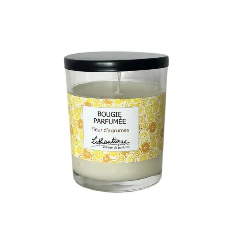 New LOTHANTIQUE Bougie en verre transparent L’éditeur de parfums senteur Fleur d’agrumes - 160 g