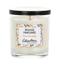 New LOTHANTIQUE Bougie parfumée blanche en pot de verre Fleur d’oranger - 160 g