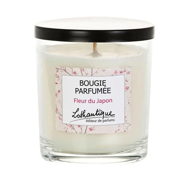 Discount LOTHANTIQUE Bougie parfumée blanche en pot de verre Fleur du Japon - 160 g