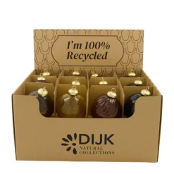 Clearance Boule décorative de Noël coloris multicolore en verre recyclé - Ø 8 cm