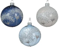 New KAEMINGK Boule en verre émaillée brillante avec décor berce du Caucase - Ø 8 cm