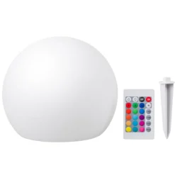 OUTSIDE LIVING Boule flottante solaire en plastique blanc MultiBright SolarFloat Industries - Ø 30 x H 28 cm