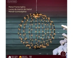 Sale KAEMINGK Boule lumineuse noire à 192 micro-LED blanc orangé pour extérieur - Ø 28 cm