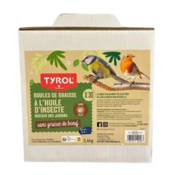 Hot TYROL Boules de graisse à l'huile d'insecte pour oiseaux de la nature – 80 g x 30