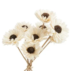 Online Bouquet de 8 fleurs artifcielles Gerbera coloris blanc - Ø 6 cm