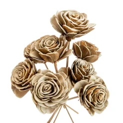 Online Bouquet de 8 fleurs artificielles écorse de rose coloris blanc - Ø 6 cm